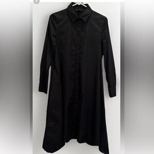COS Shirt Dress asymmetrical Cotton Pleats black Size 4